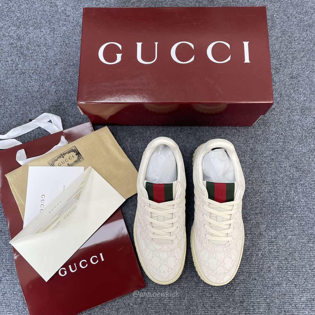 Gucci Re Web Gg Supreme Canvas Beige White 816818 Fad7v 9055 (4) - newkick.cc